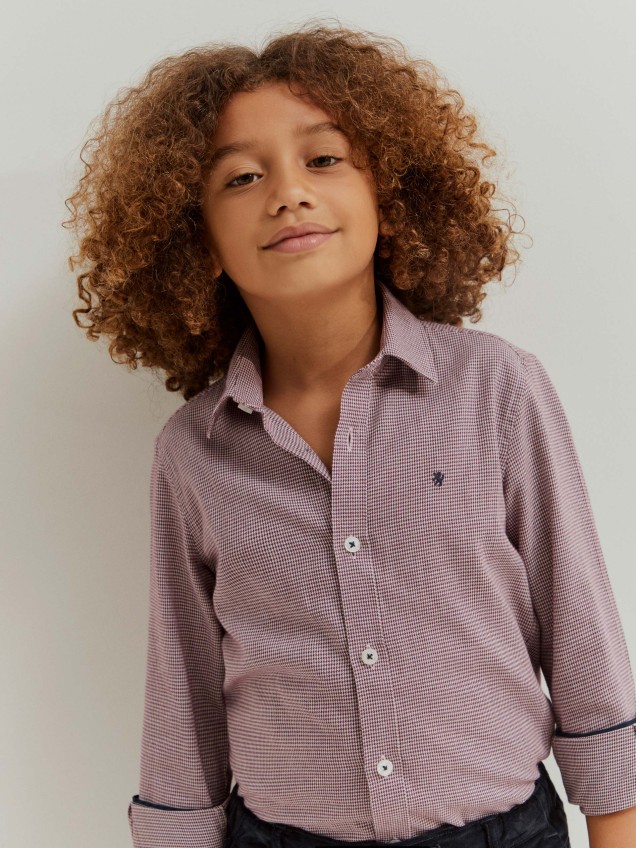 Camisa de algodão micropadrão