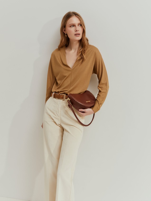 Lyocell and cotton sweater