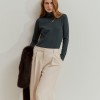 High-neck sweater with cotton High-neck sweater