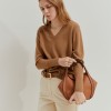 Camisola de lã decote em V Camisola de lã