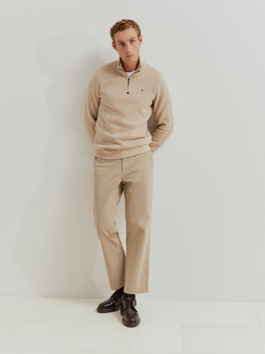 Camisola em malha texturada