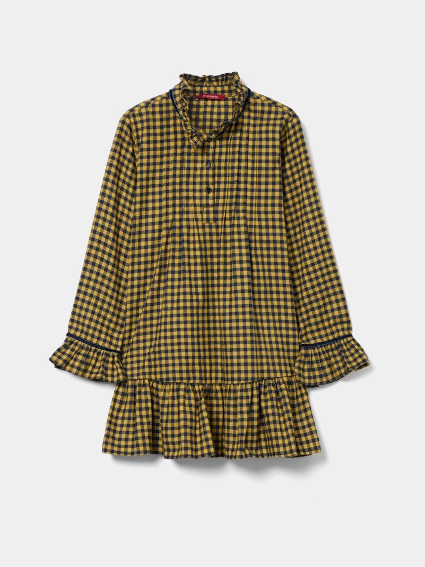 Vestido vichy com folhos
