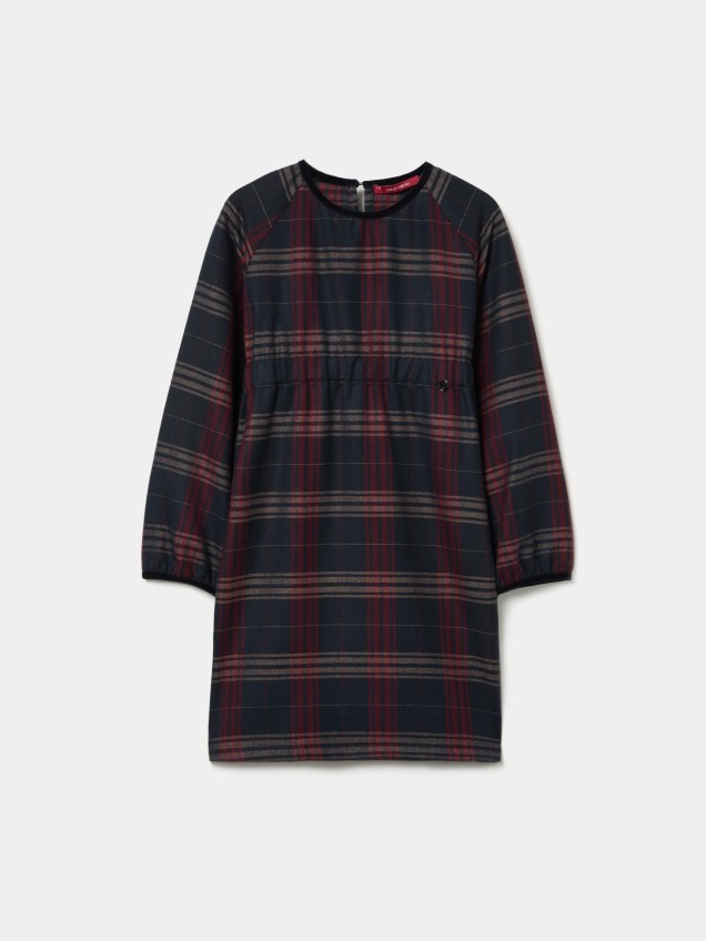 Vestido em padrão de xadrez