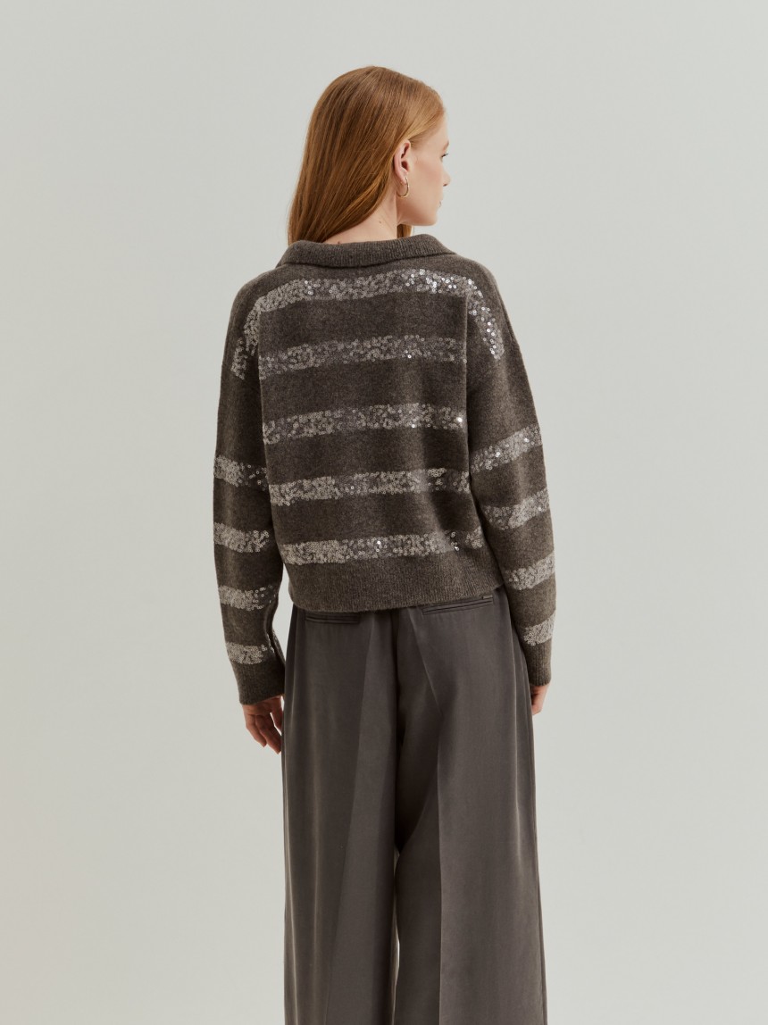 Camisola de malha �s riscas