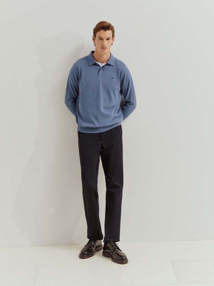 Long-sleeved polo shirt