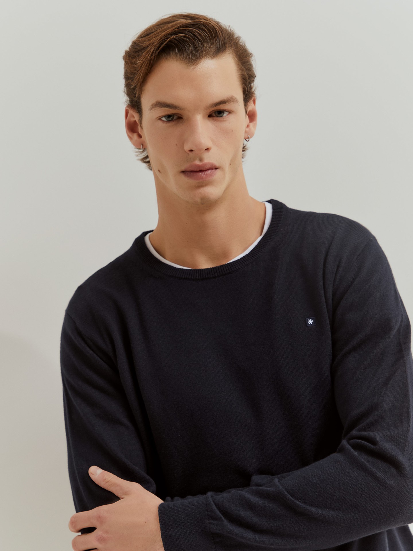Camisola básica em algodão e caxemira
