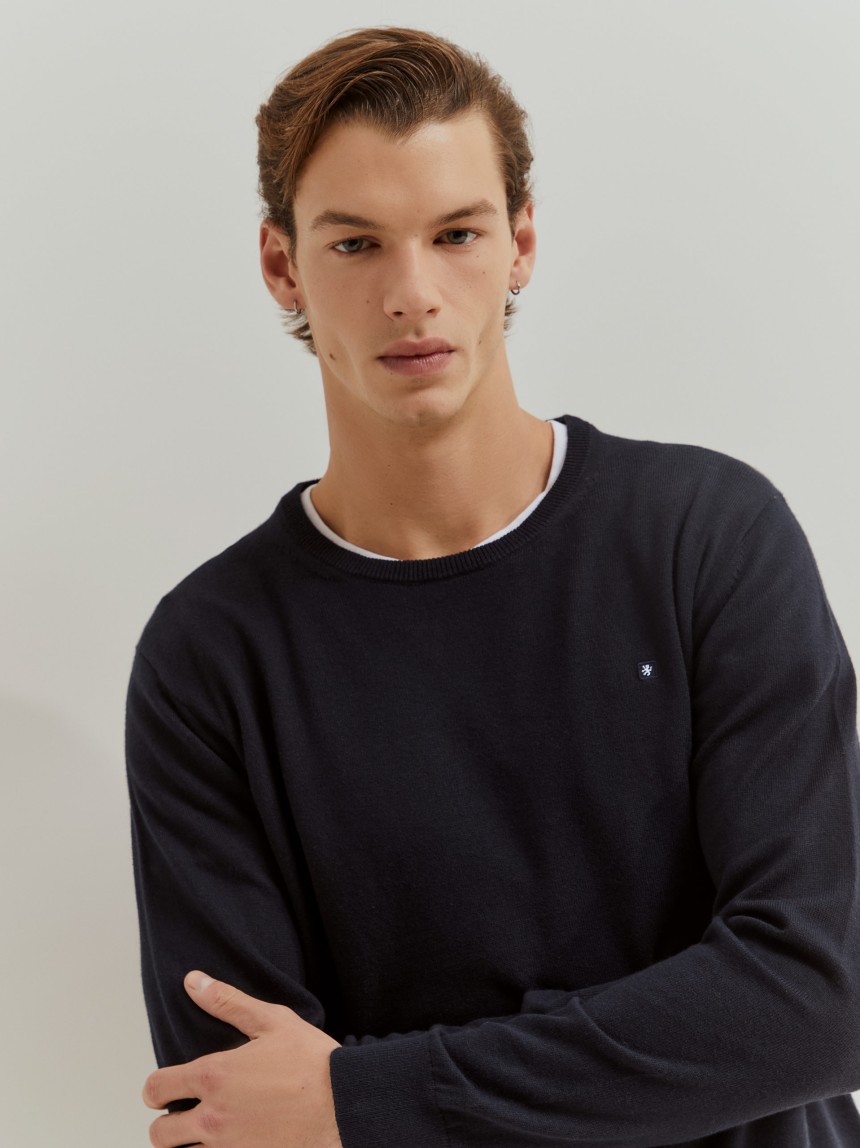 Camisola básica em algodão e caxemira