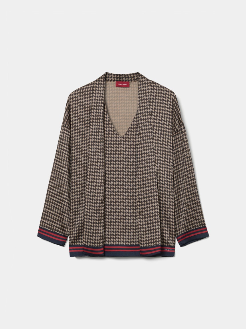 Blusa com padr�o pied-de-poule