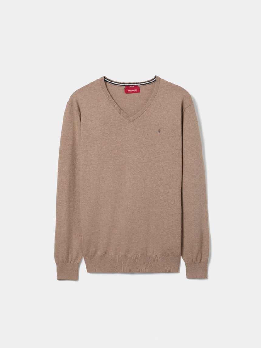 Pullover em algod�o e caxemira