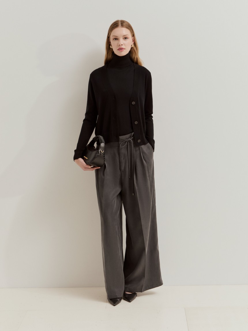 Wool knitted coat