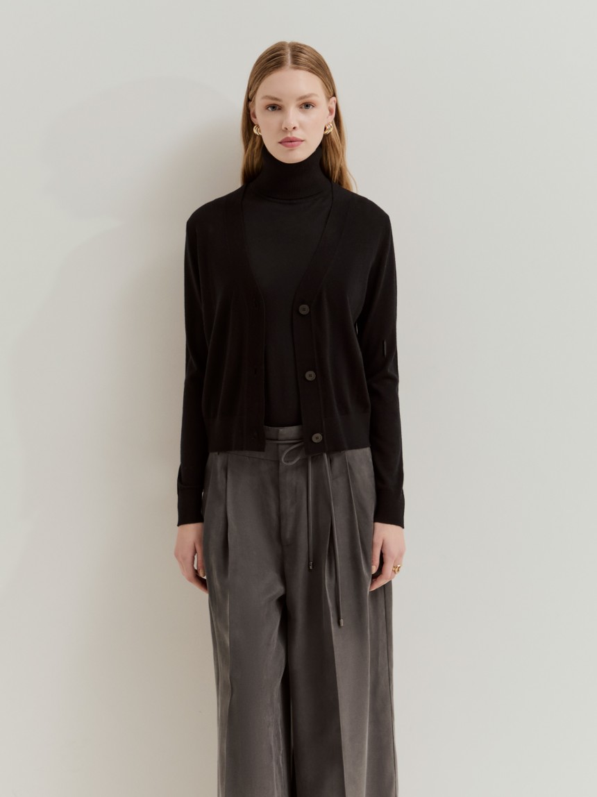 Wool knitted coat