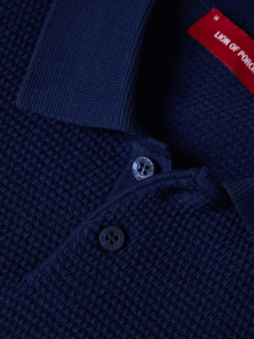 Polo de malha texturizada