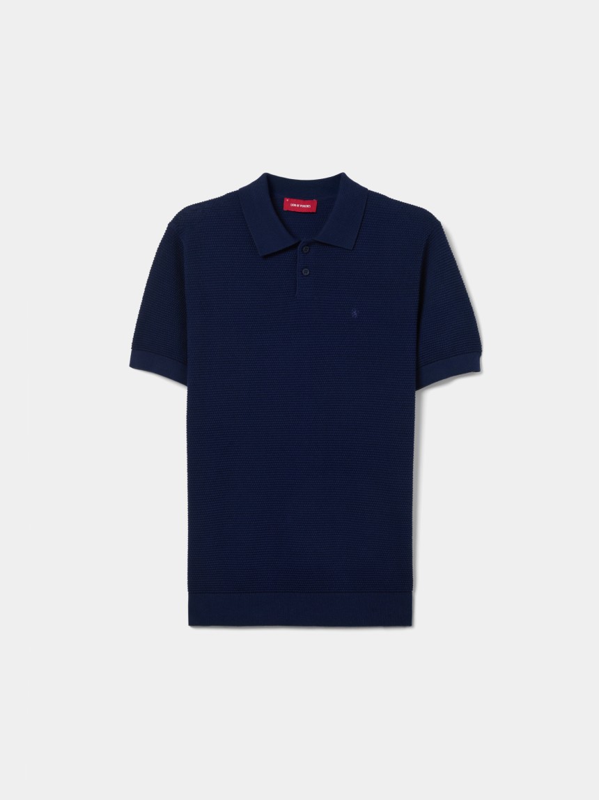 Polo de malha texturizada