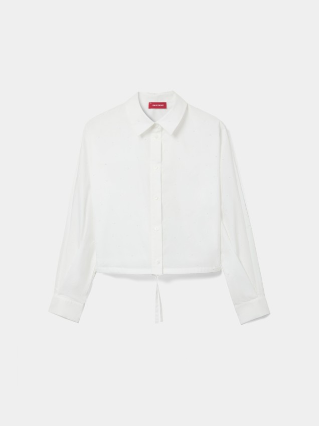 Camisa cropped com pedras