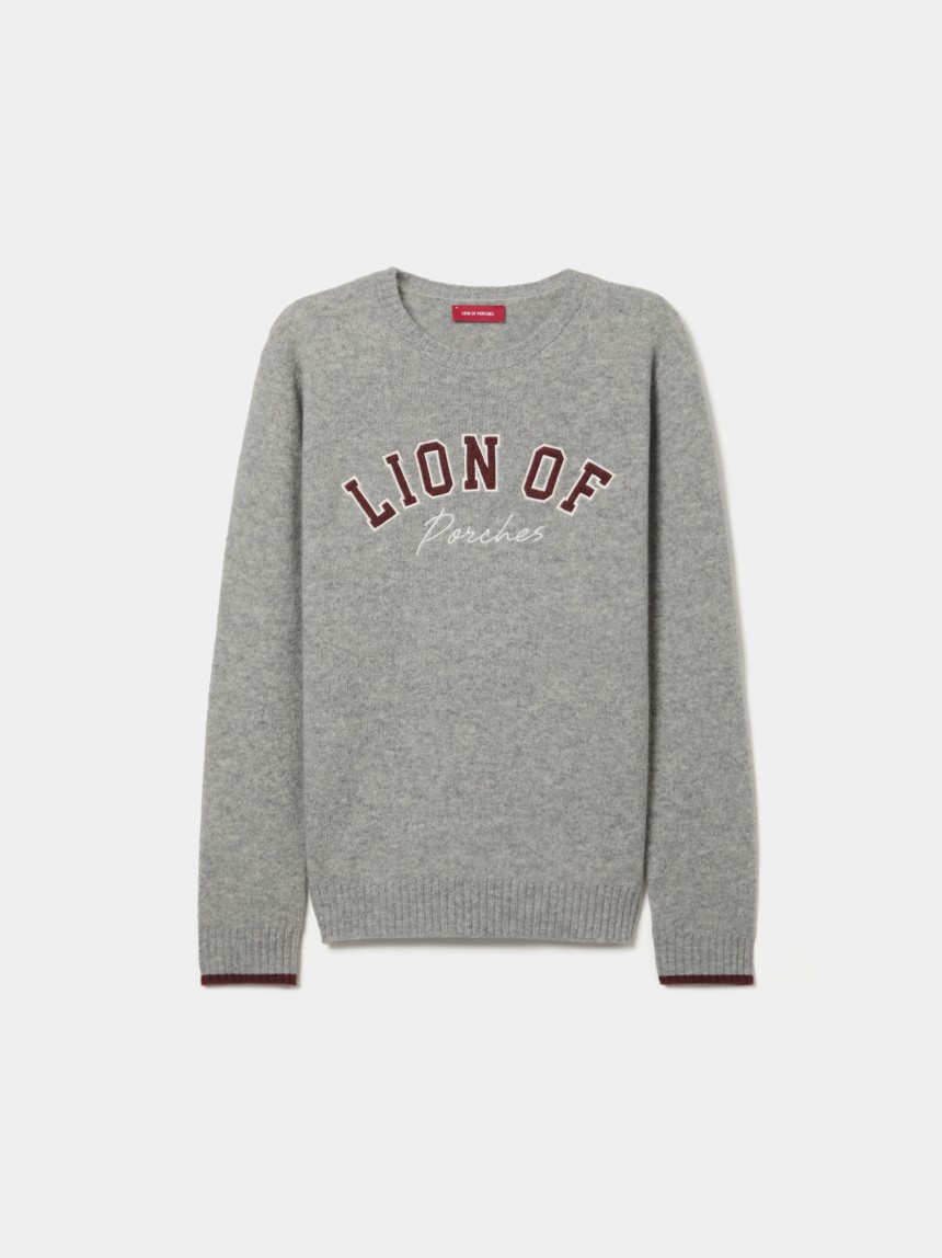 Wool sweater with logo