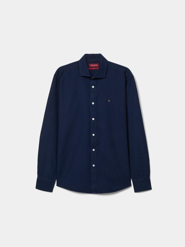 Camisa slim fit com textura