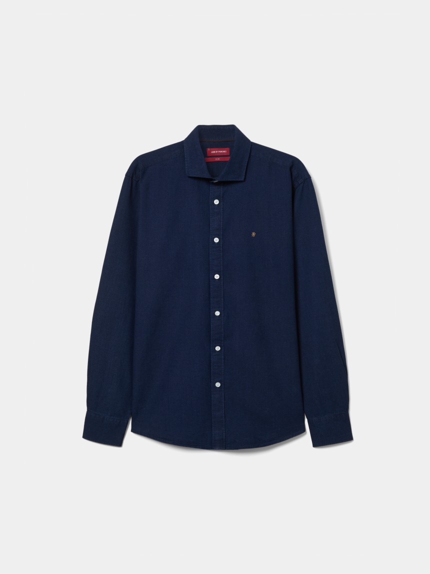 Camisa slim fit com textura