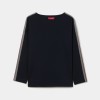 Knitted jumper with side panel