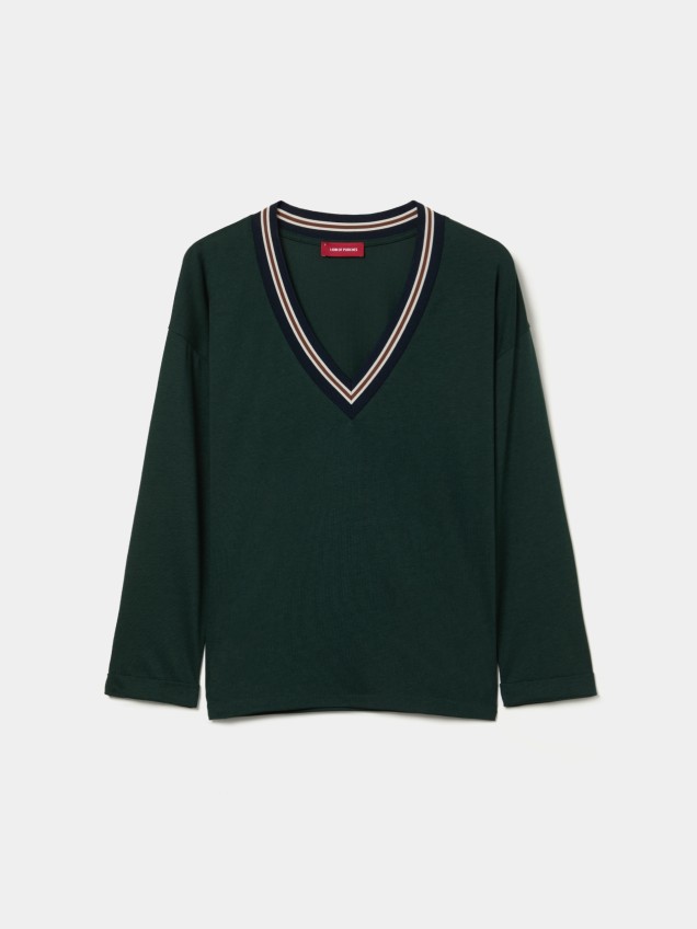 T-shirt made of lyocell and cotton