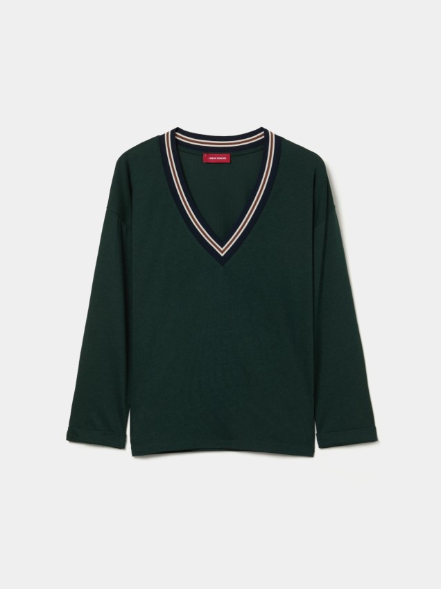T-shirt made of lyocell and cotton