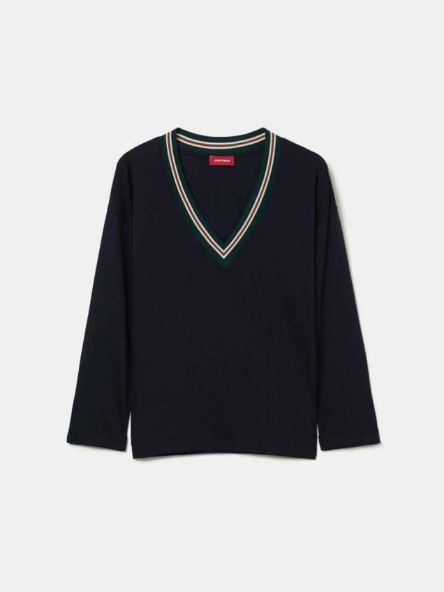T-shirt made of lyocell and cotton