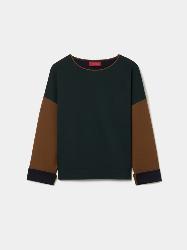 Colour-block knitted jumper