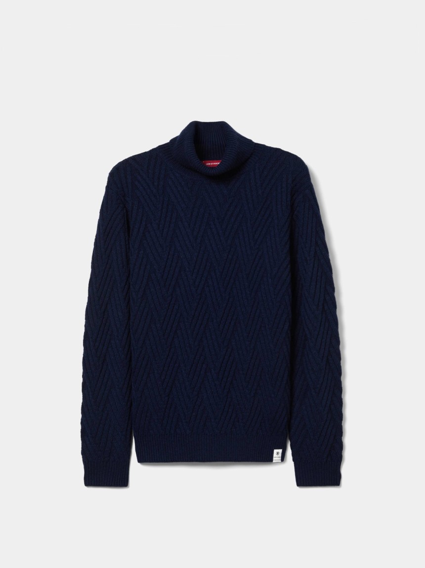 Jersey de cuello alto con textura