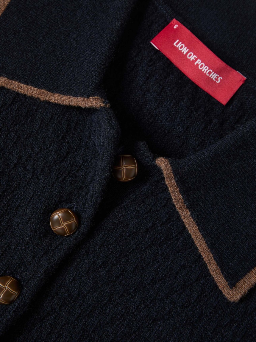 Polo texturizado de lana