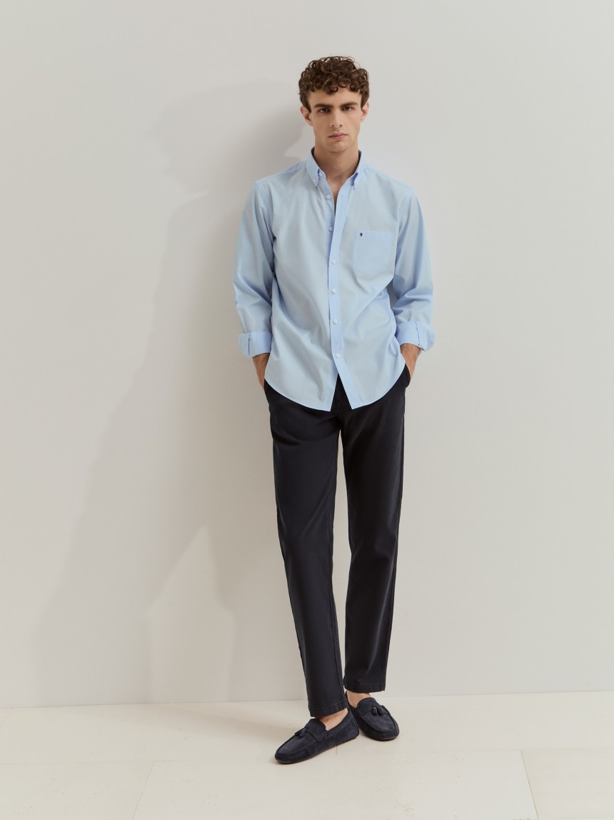 Camisa regular fit de algod�o