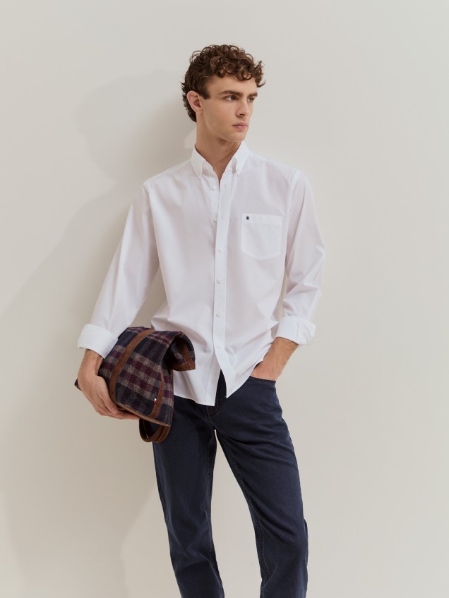 Camisa regular fit de algod�o