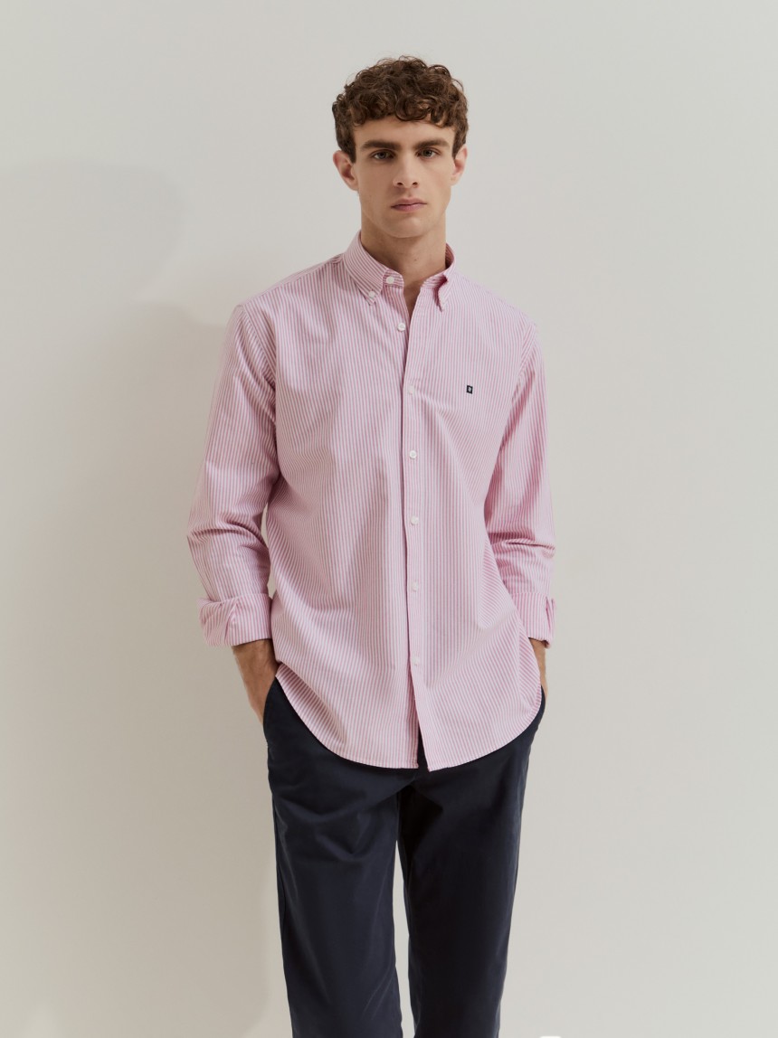 Camisa �s riscas regular fit