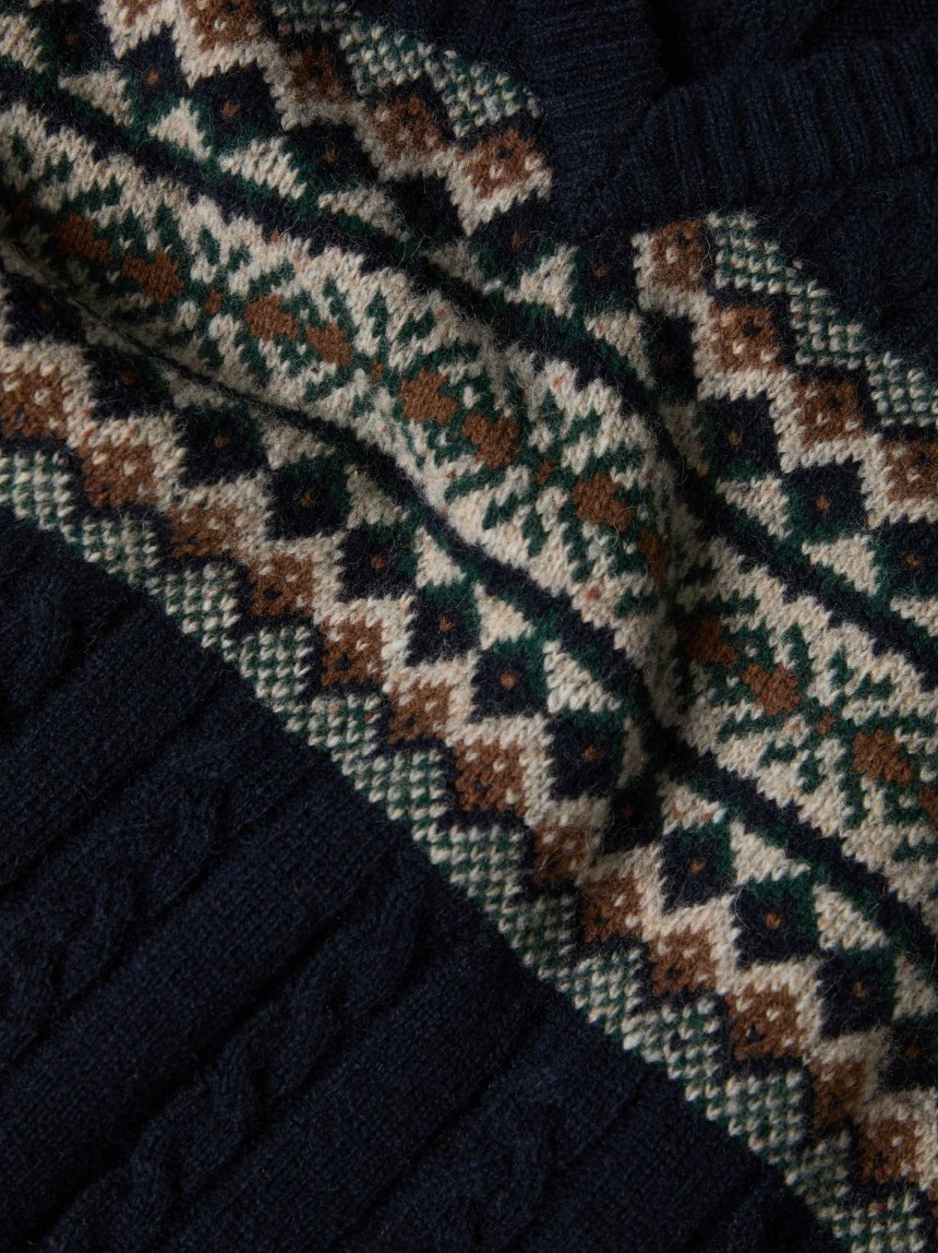 Colete em l� com jacquard