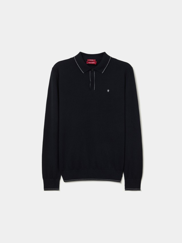 Cotton and cashmere polo shirt