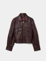 Leather jacket with pockets