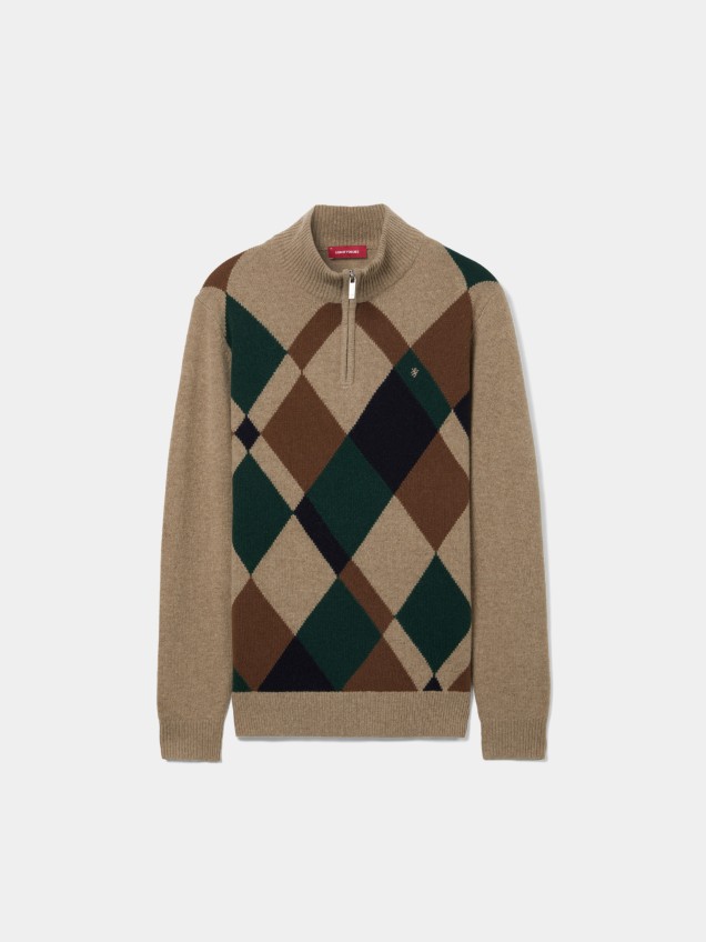 Wool diamond-pattern jumper - Image product