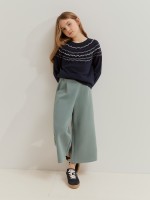 Wide leg knit pants