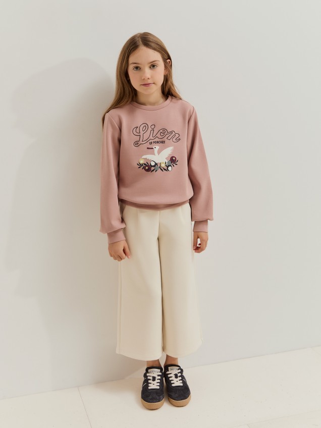 Wide leg knit pants