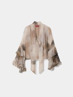 Printed blouse with bow