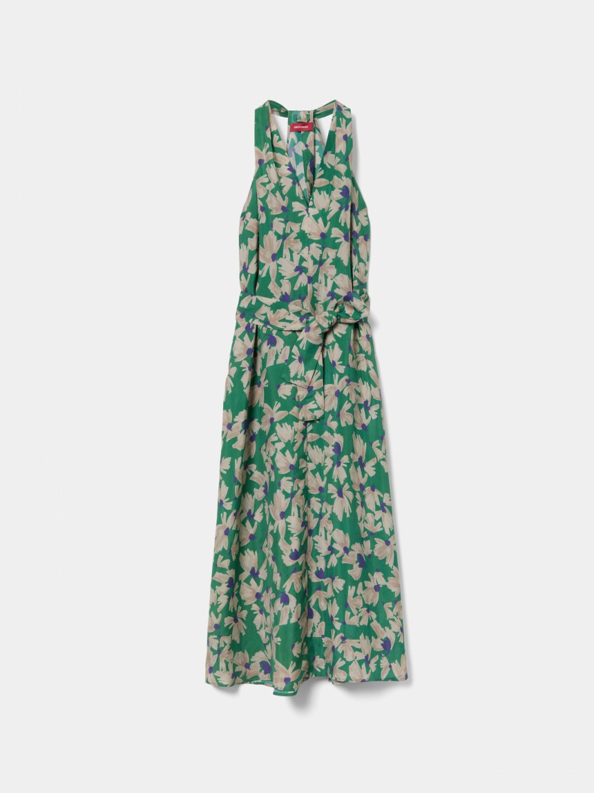 Floral midi dress in lyocell