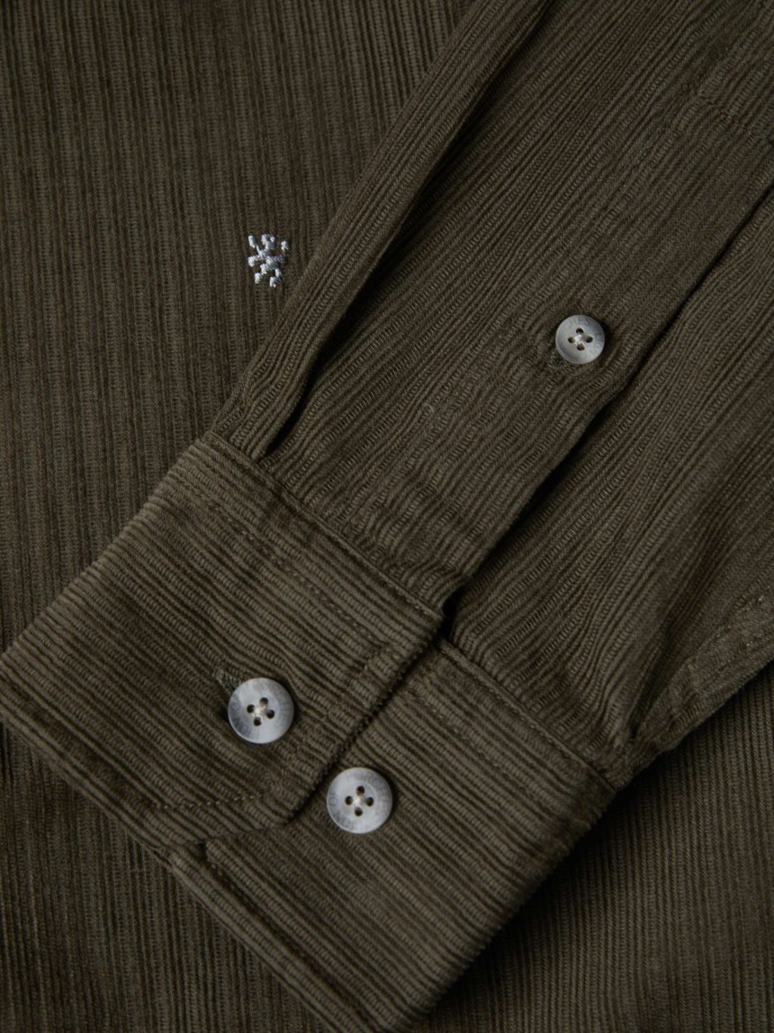Camisa regular fit em bombazine