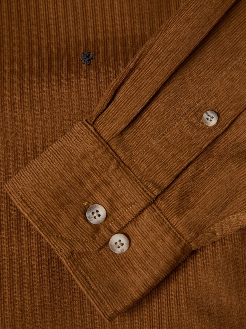 Camisa regular fit em bombazine