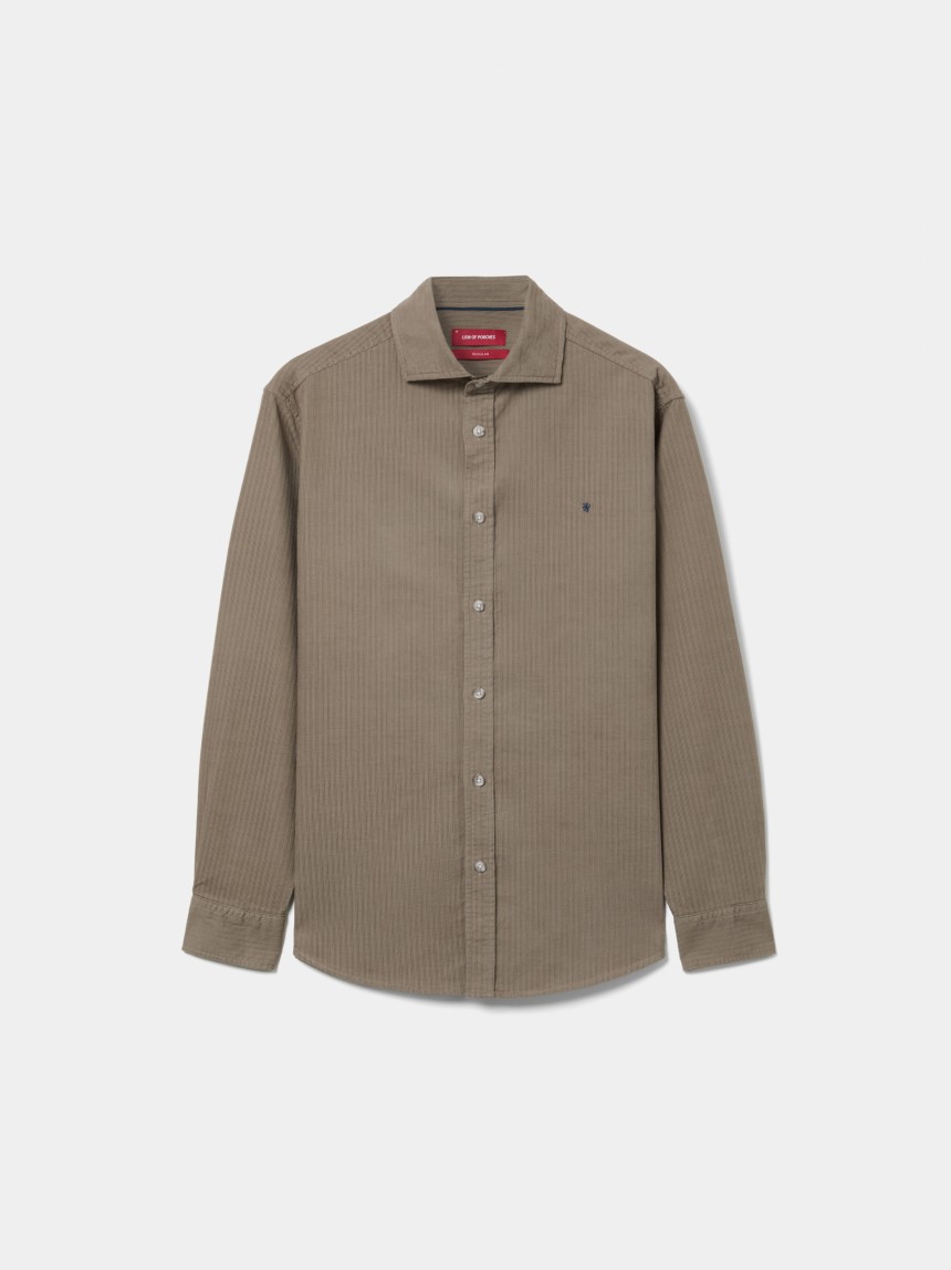 Camisa regular fit em bombazine