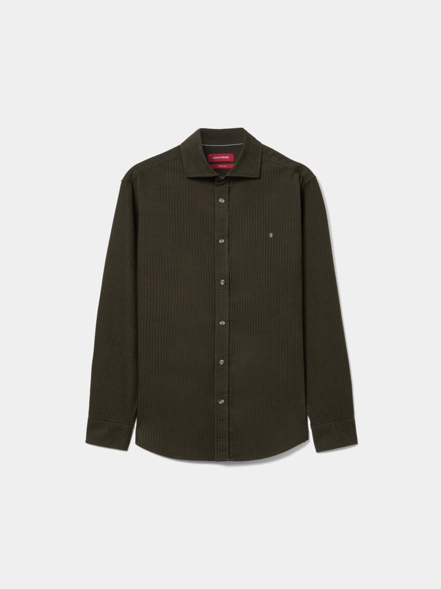 Camisa regular fit em bombazine