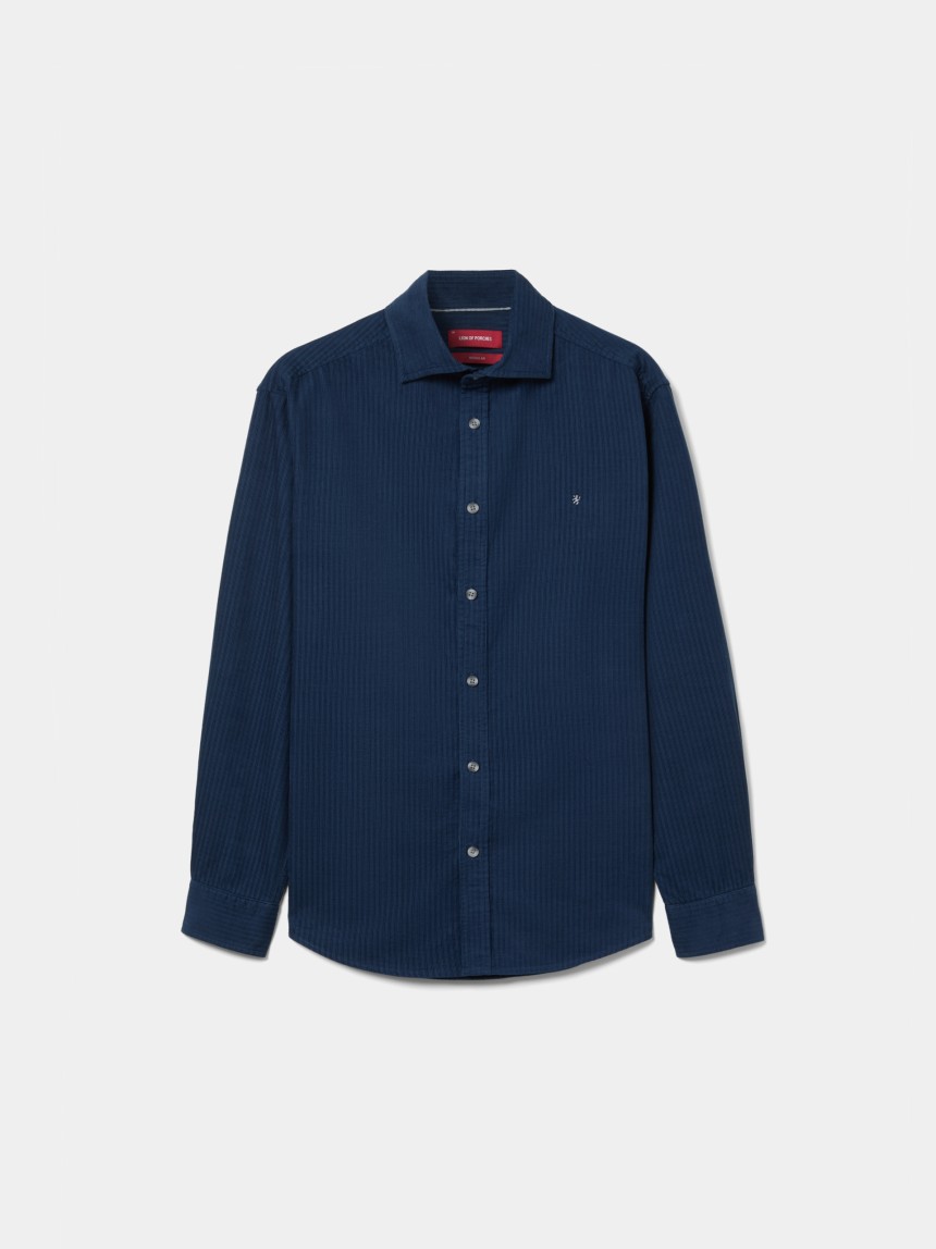 Camisa regular fit em bombazine