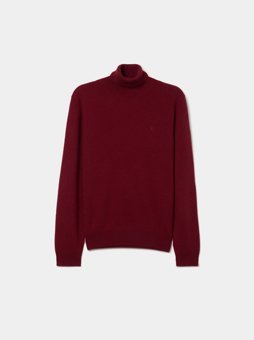 Jersey de cuello alto de lana y cachemir