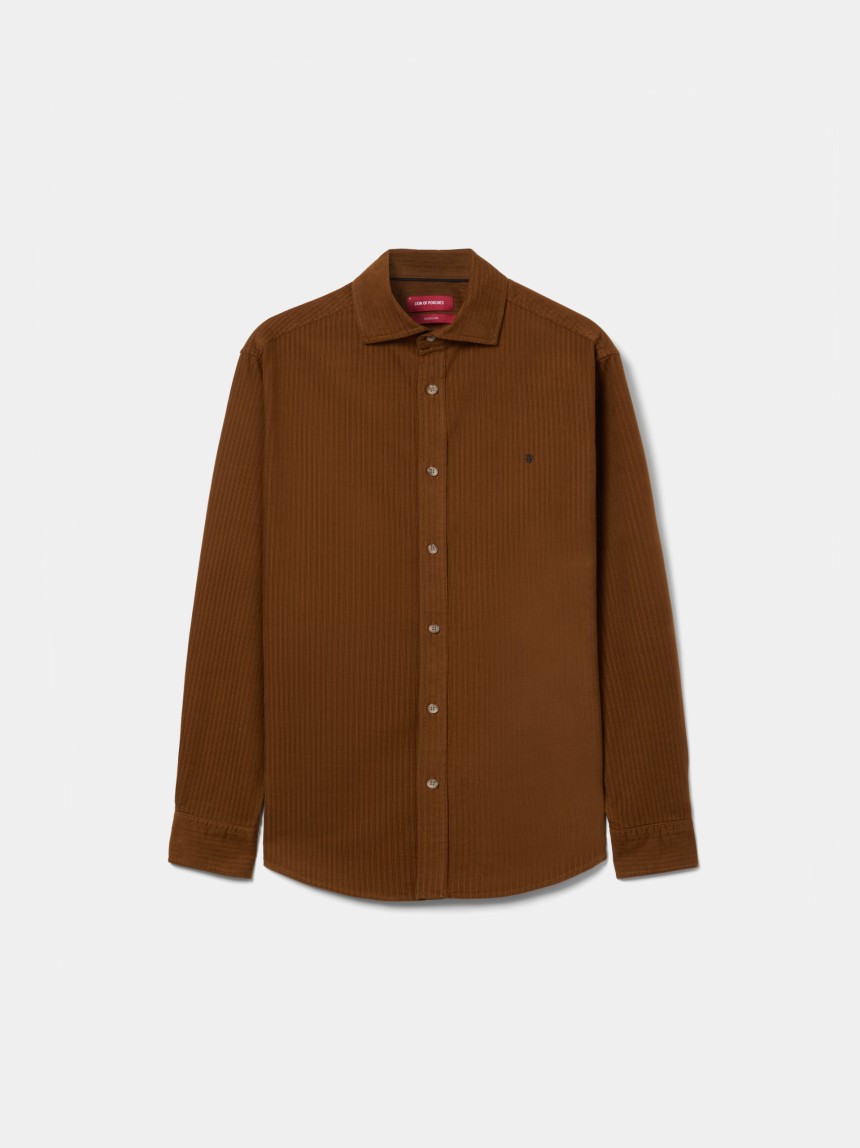 Camisa regular fit em bombazine