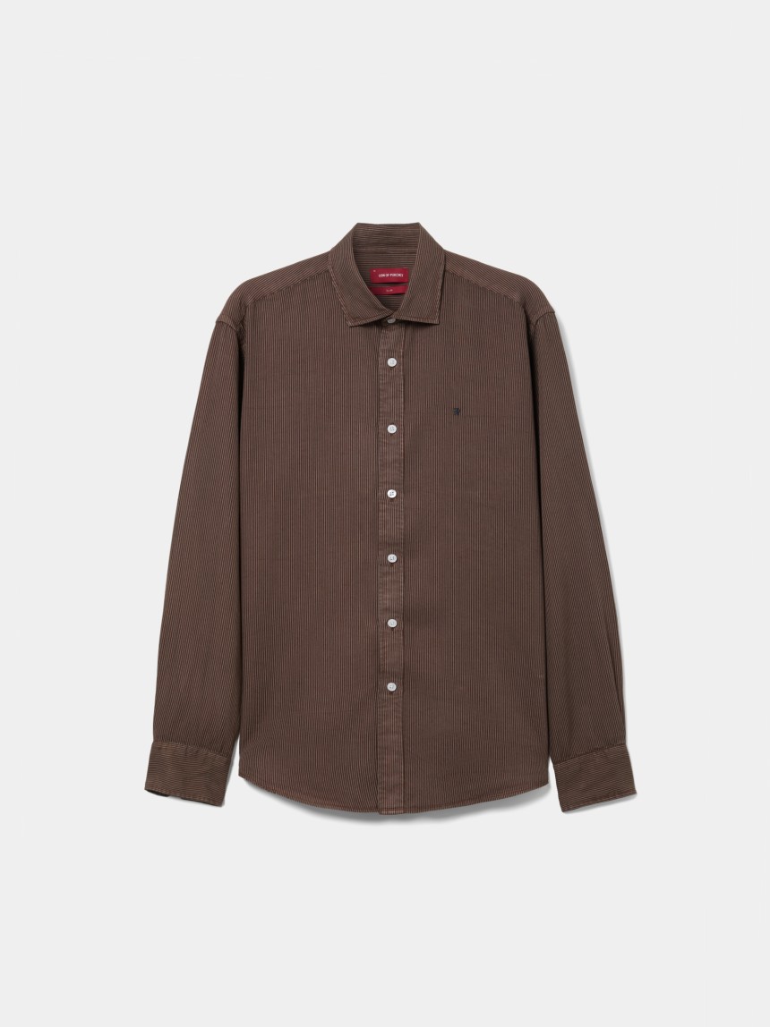 Camisa em liocel �s riscas