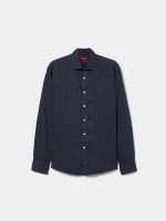 Camisa em liocel �s riscas