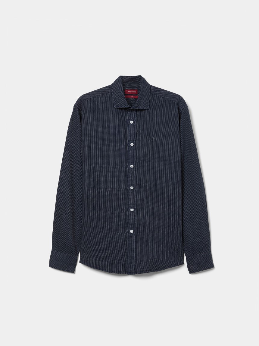 Camisa em liocel �s riscas