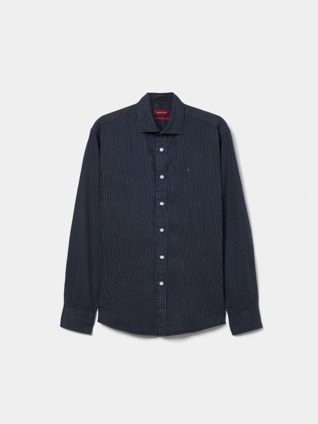 Camisa em liocel �s riscas
